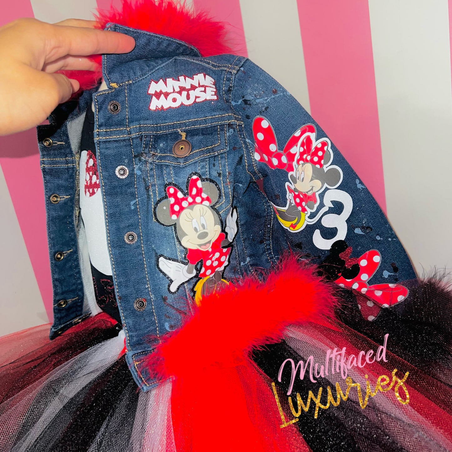 Conjunto de tutú y chaqueta vaquera para niña