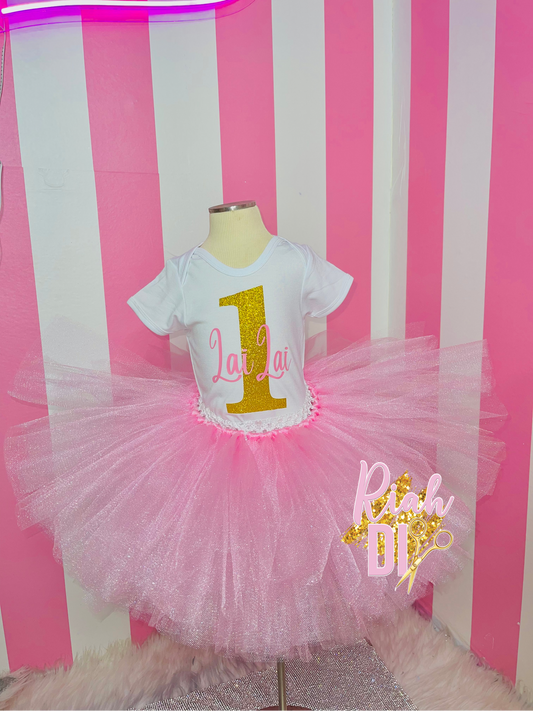 Conjunto de tutú de cumpleaños sencillo