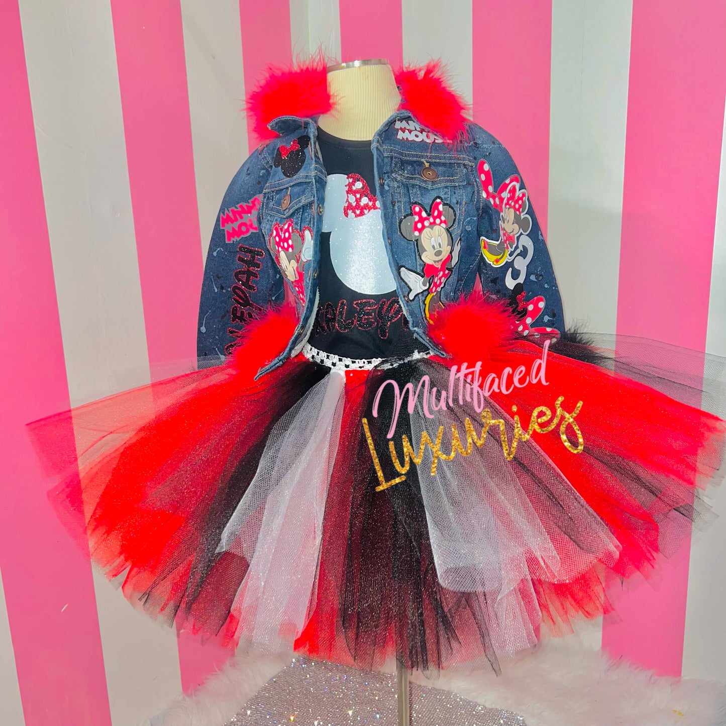 Conjunto de tutú y chaqueta vaquera para niña