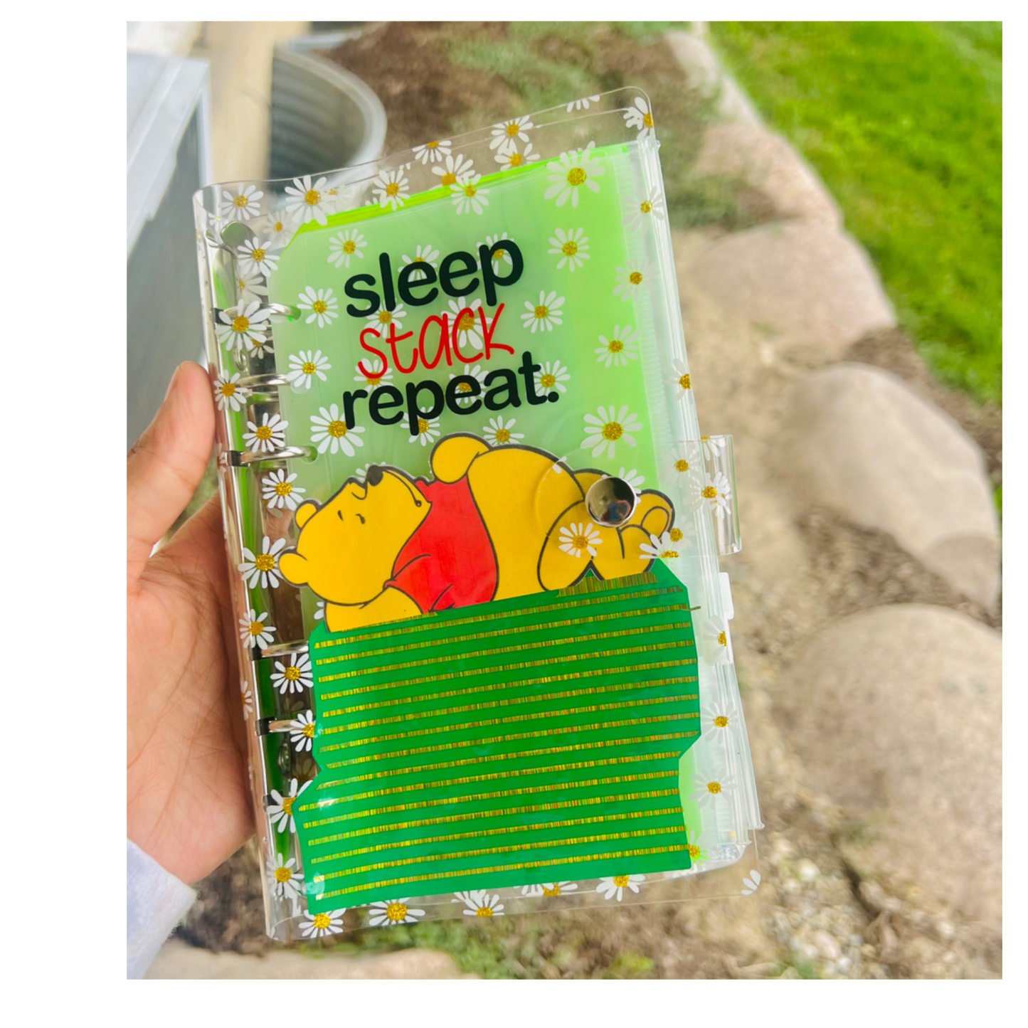 Pooh “Sleep $tack Repeat” Vinyl Budget Binder