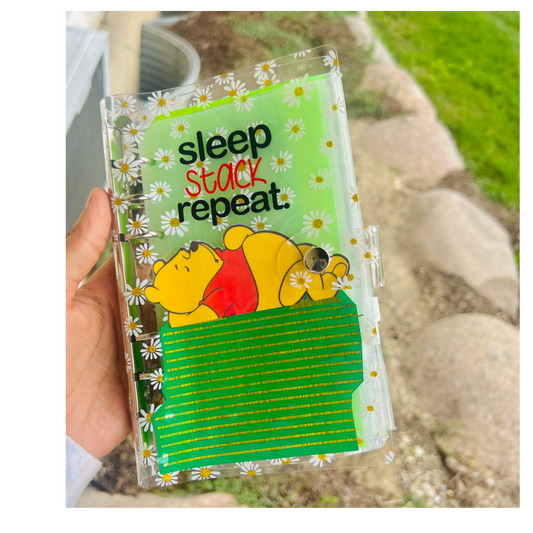 Pooh “Sleep $tack Repeat” Vinyl Budget Binder