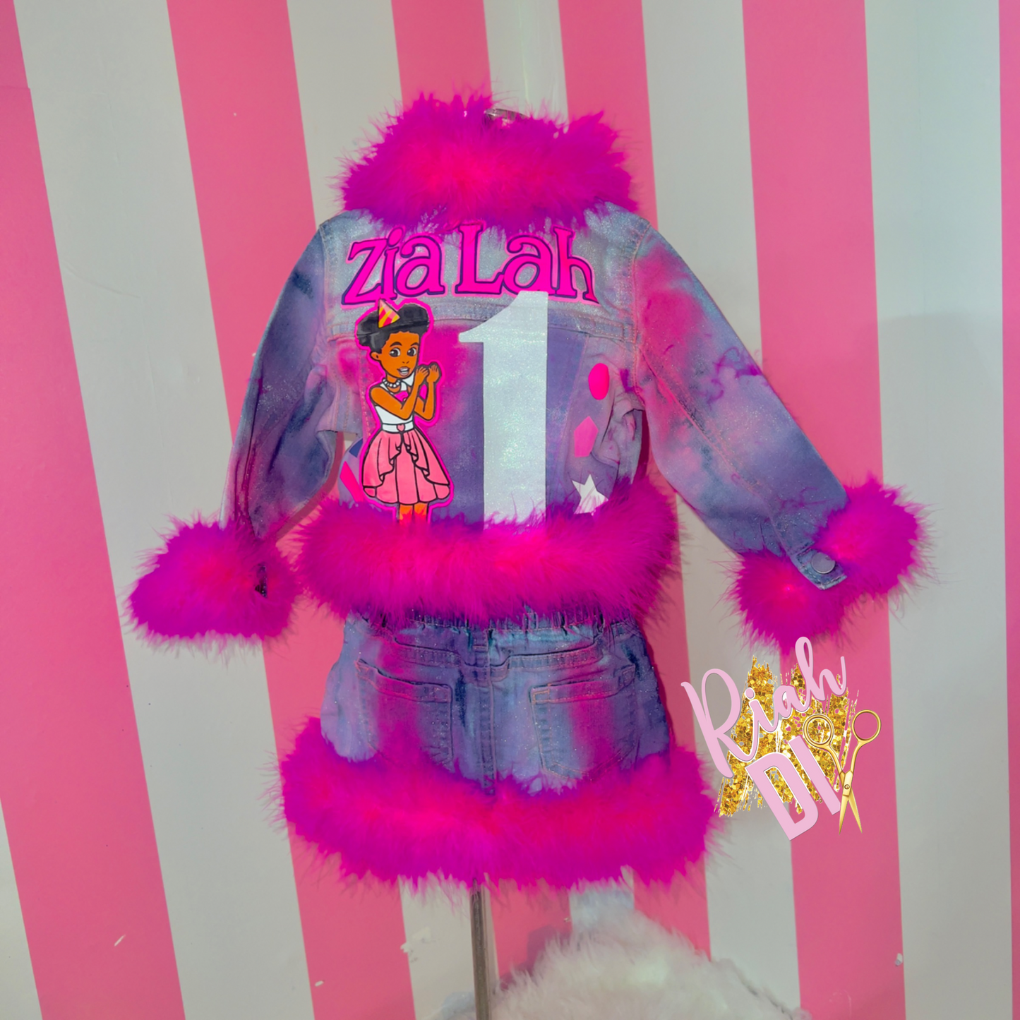 Conjunto de falda y short vaquero para niña
