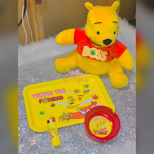 Juego de bandeja y tarro para guardar juguetes de Poohbear