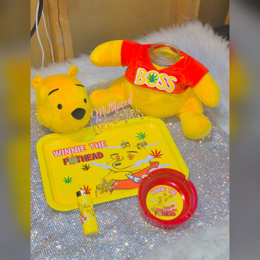 Juego de bandeja y tarro para guardar juguetes de Poohbear