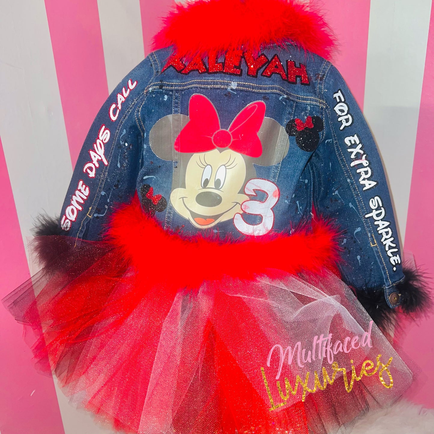 Conjunto de tutú y chaqueta vaquera para niña