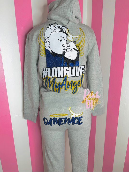 Foto completa/Cara brillante Joggy con sudadera con cremallera